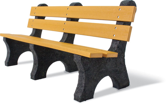 Standard Recycled Bench w/Back - Site Amenities - American Parks Company
