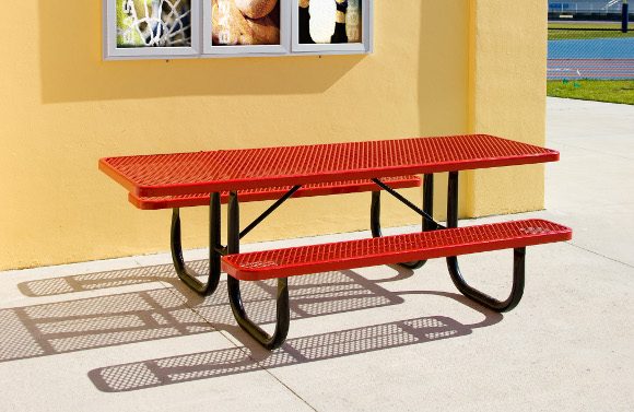 8' ADA Accessible Expanded Metal Picnic Table - Commercial Playground Equipment - Site Furnishings