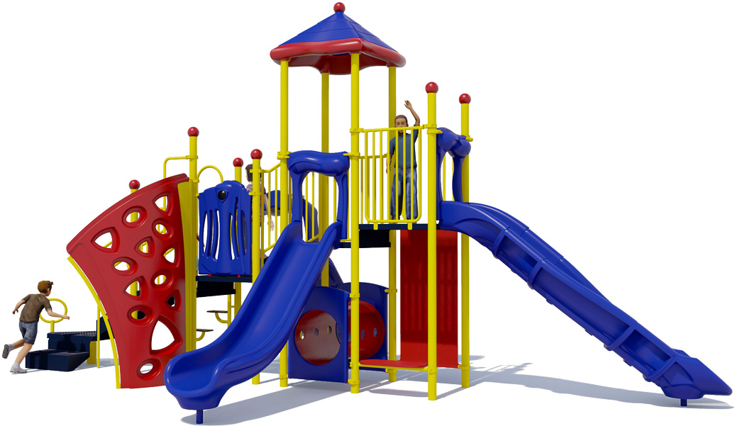 Playscape Playground Structure - Primary Color Scheme - Rear View