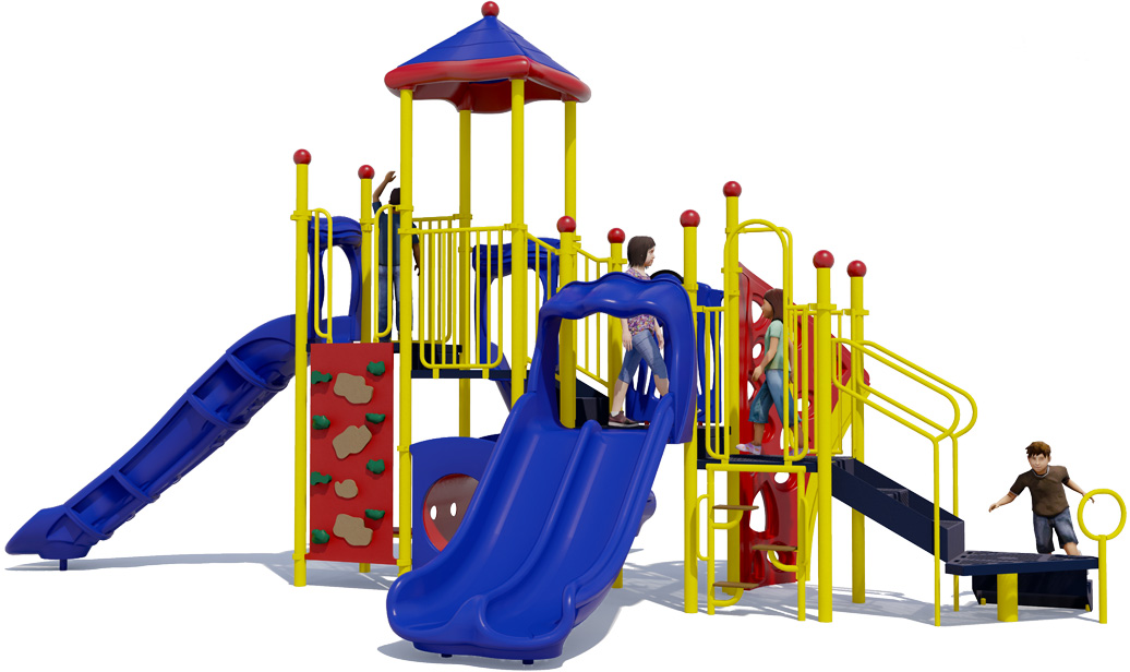 Playscape Playground Structure - Primary Color Scheme - Front View