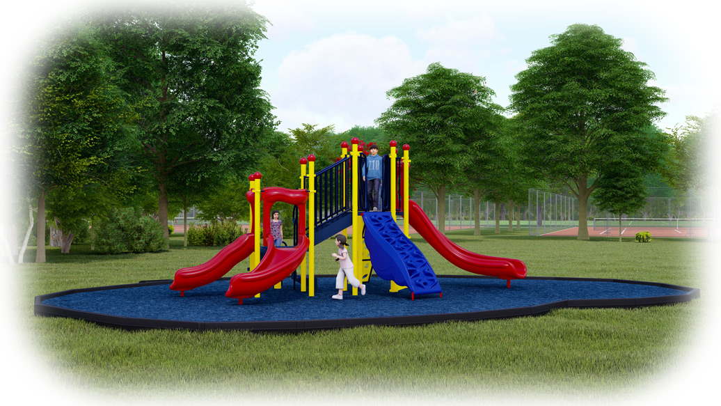Simon Says Playground Bundle - Primary Colors - Rubber Mulch