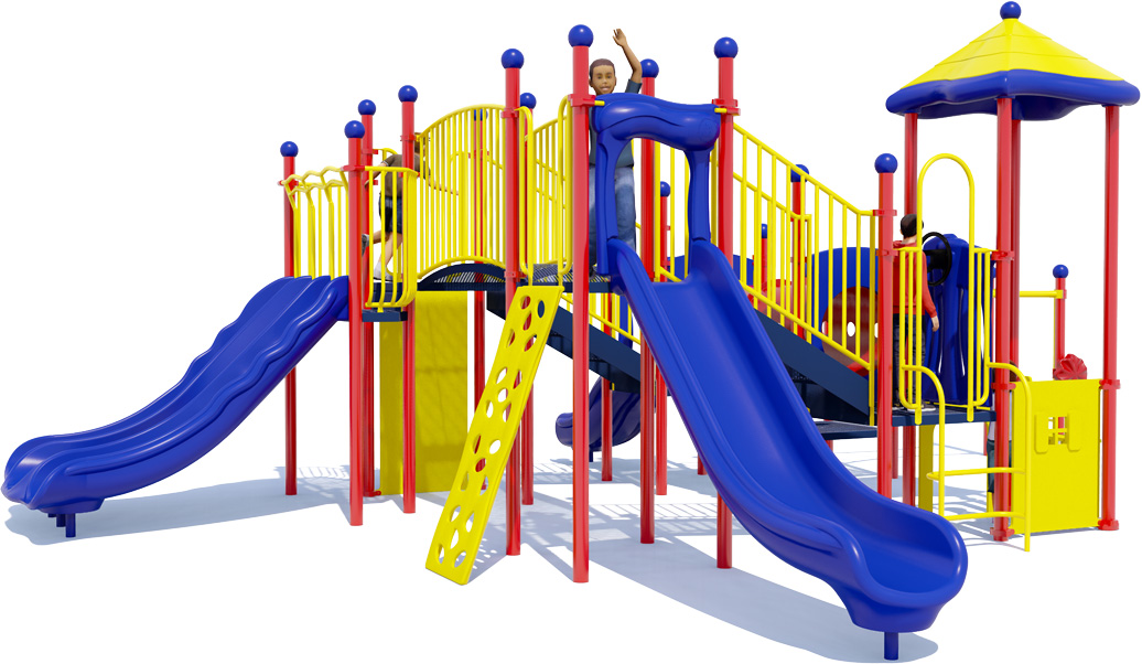 Fort Fun - Commercial Play Structure - Primary Color Scheme - Front View