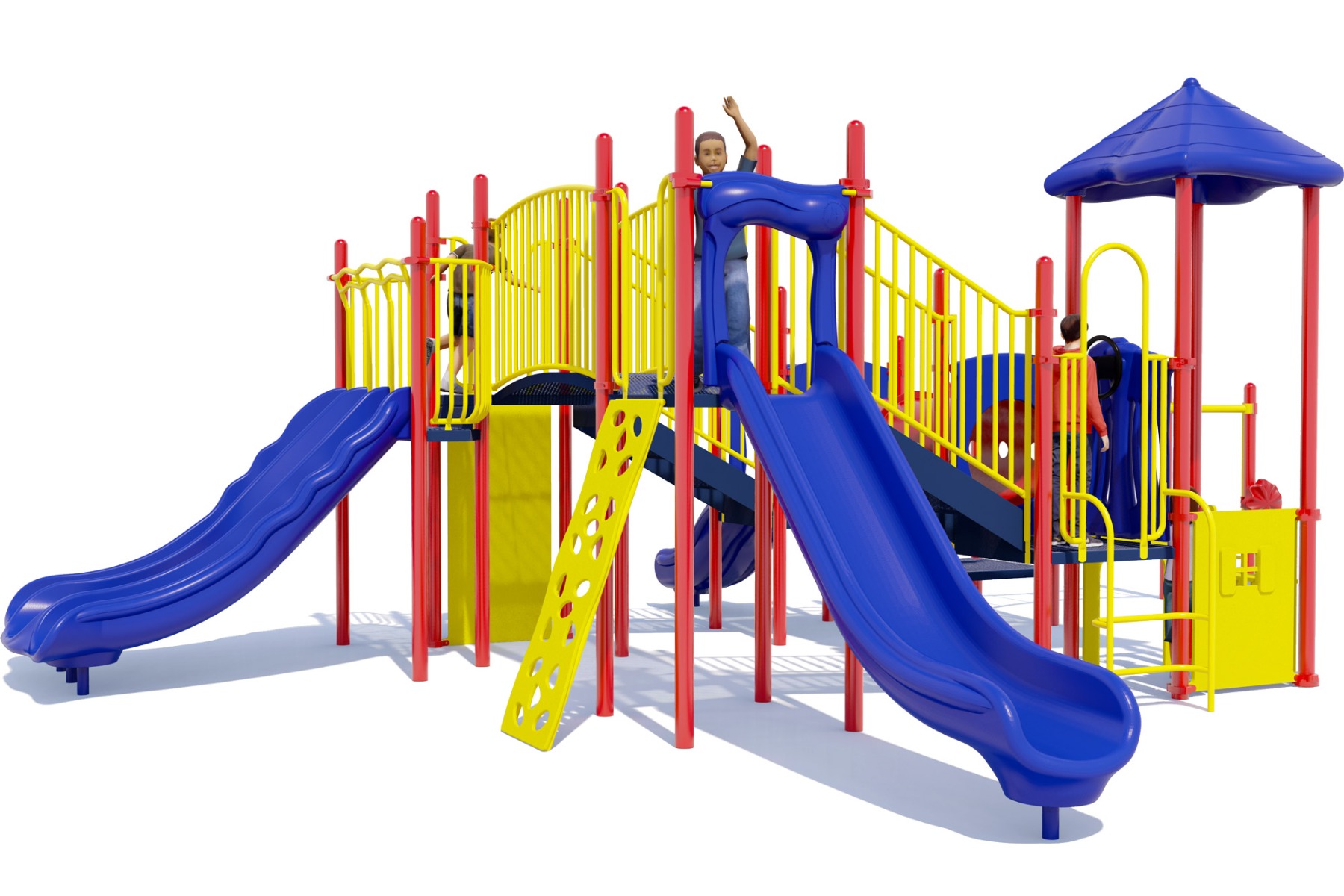 Fort Fun - Commercial Play Structure - Primary Color Scheme - Front View