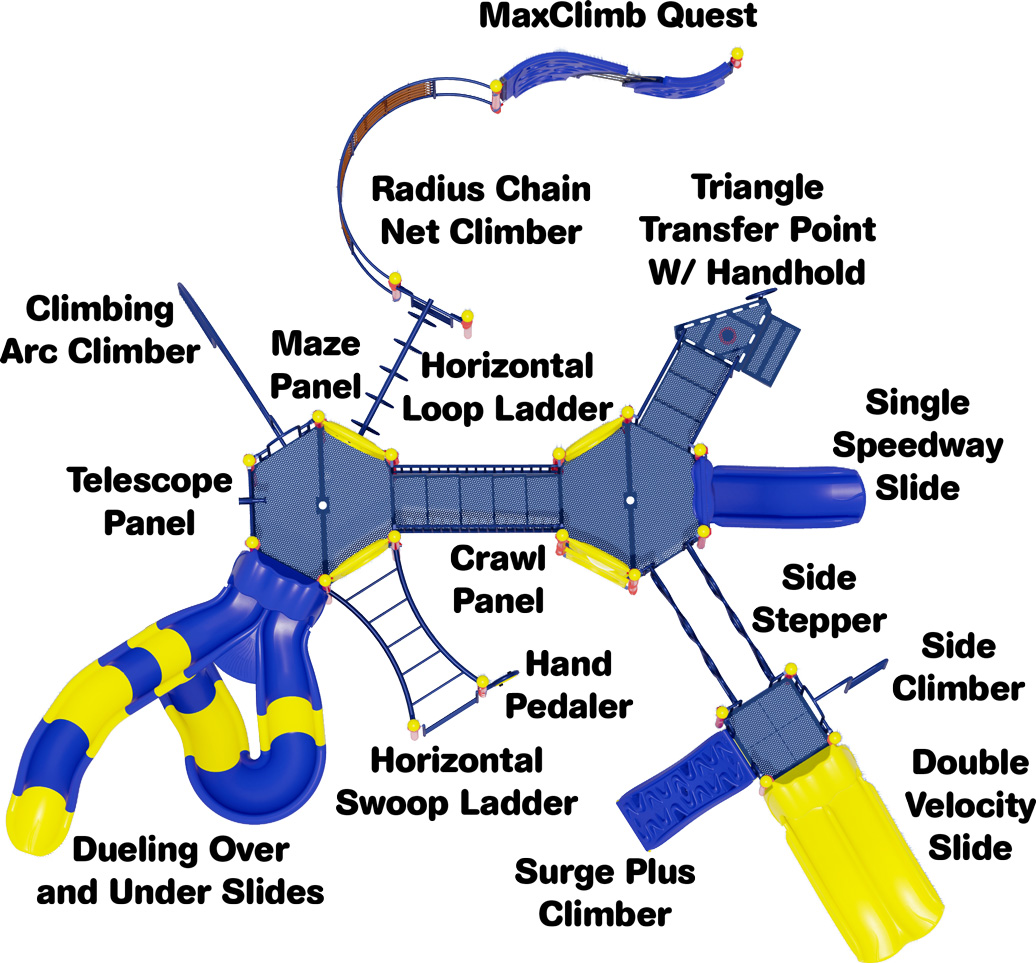 Goliath - Top View - Commercial Playground Equipment - Primary Colors