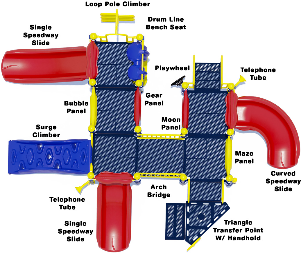 Grand Central Commercial Playground - Primary Color Scheme - Top View