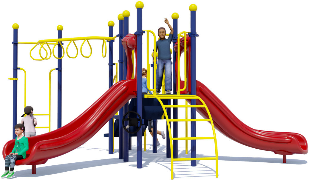 Jungle Jam Play Structure - Primary Colors - Front View