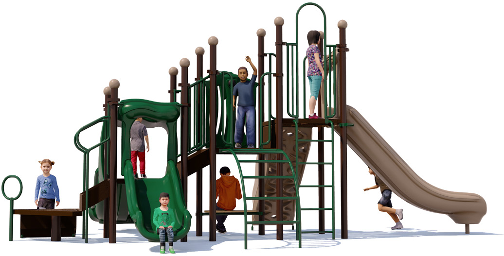 Bullseye Playground Structure - Rear View - Natural | American Parks Company