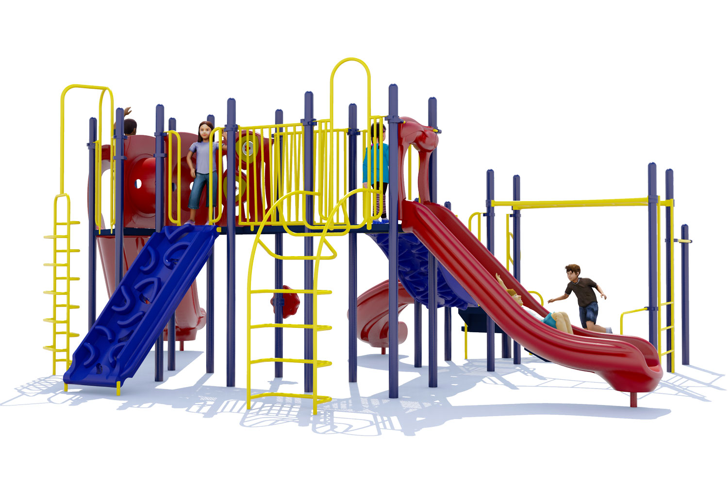 Cheer Delight Play Structure - Primary Colors - Back View