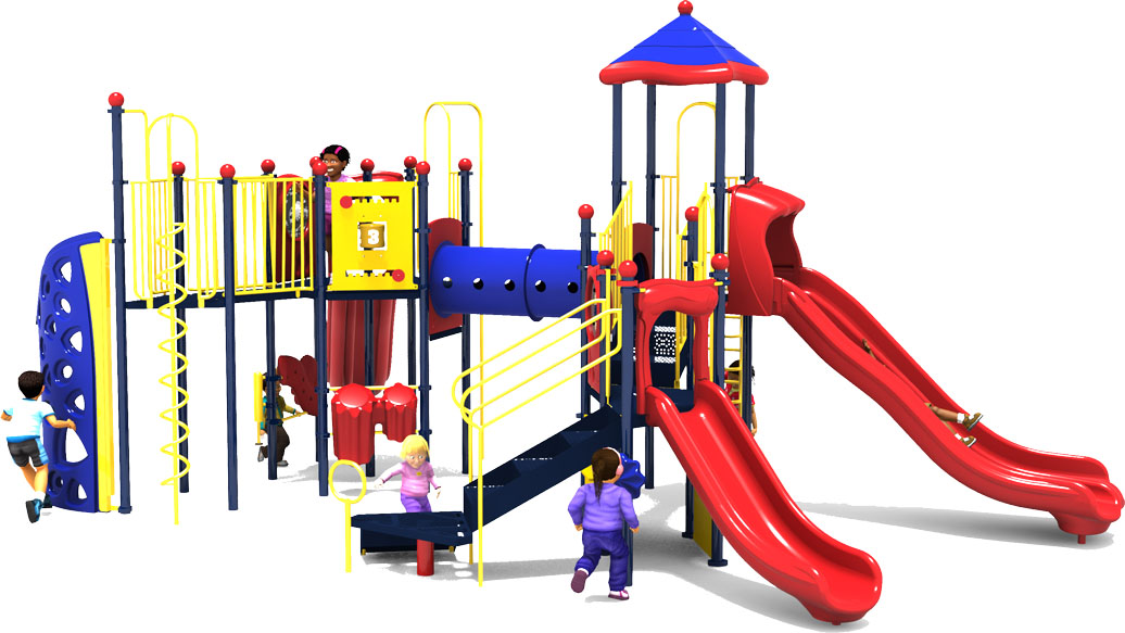 Eagle's Nest Play Structure - Primary Color Scheme - Front View