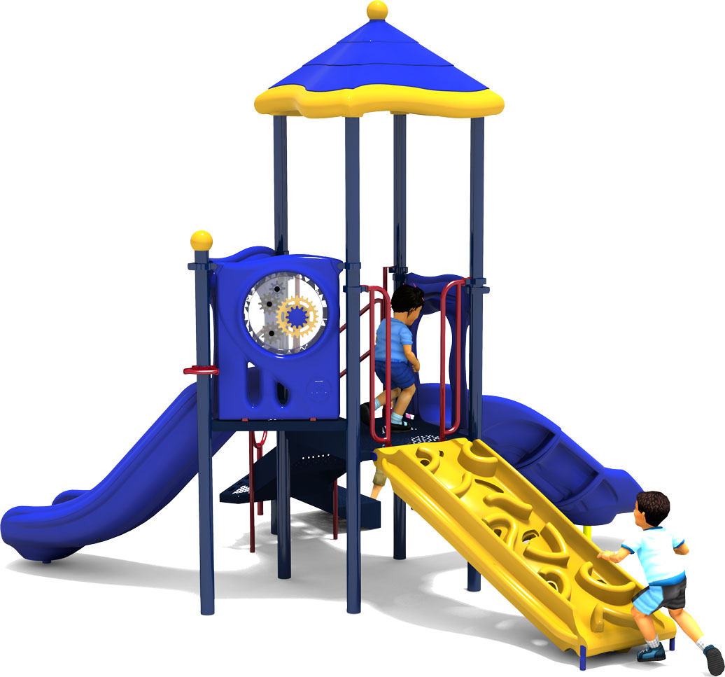 Prim 'n Proper Commercial Play Structure - Primary Color Scheme - Back