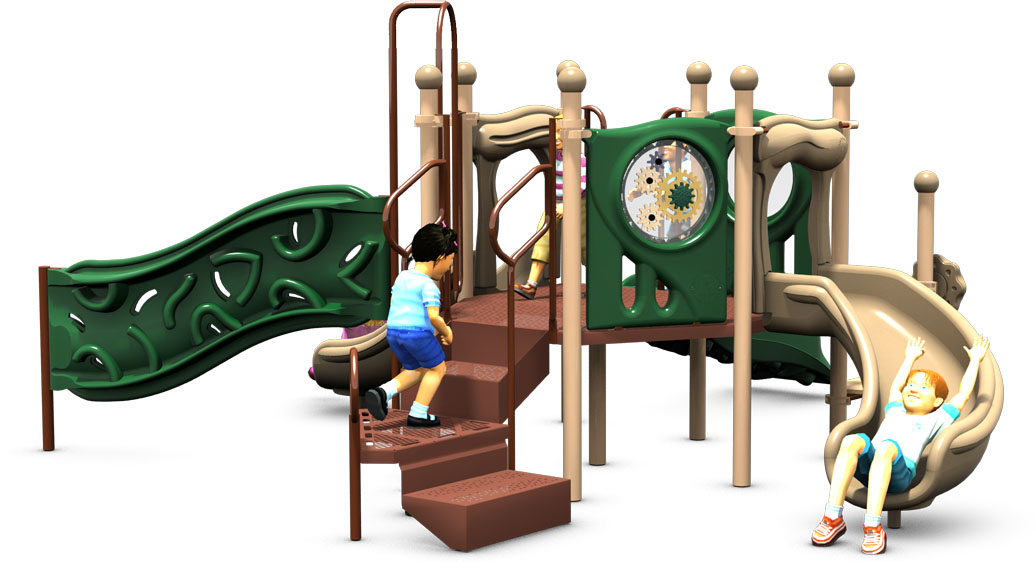 Primrose Path - Playground Equipment - Natural Color Scheme -Front View