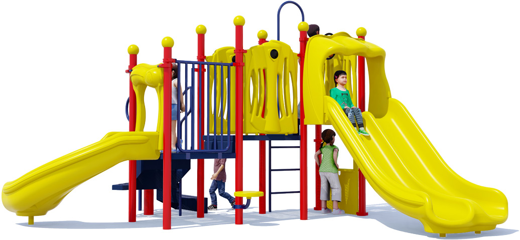 Nick Nack - Commercial Play Structure - Primary Colors - Front View