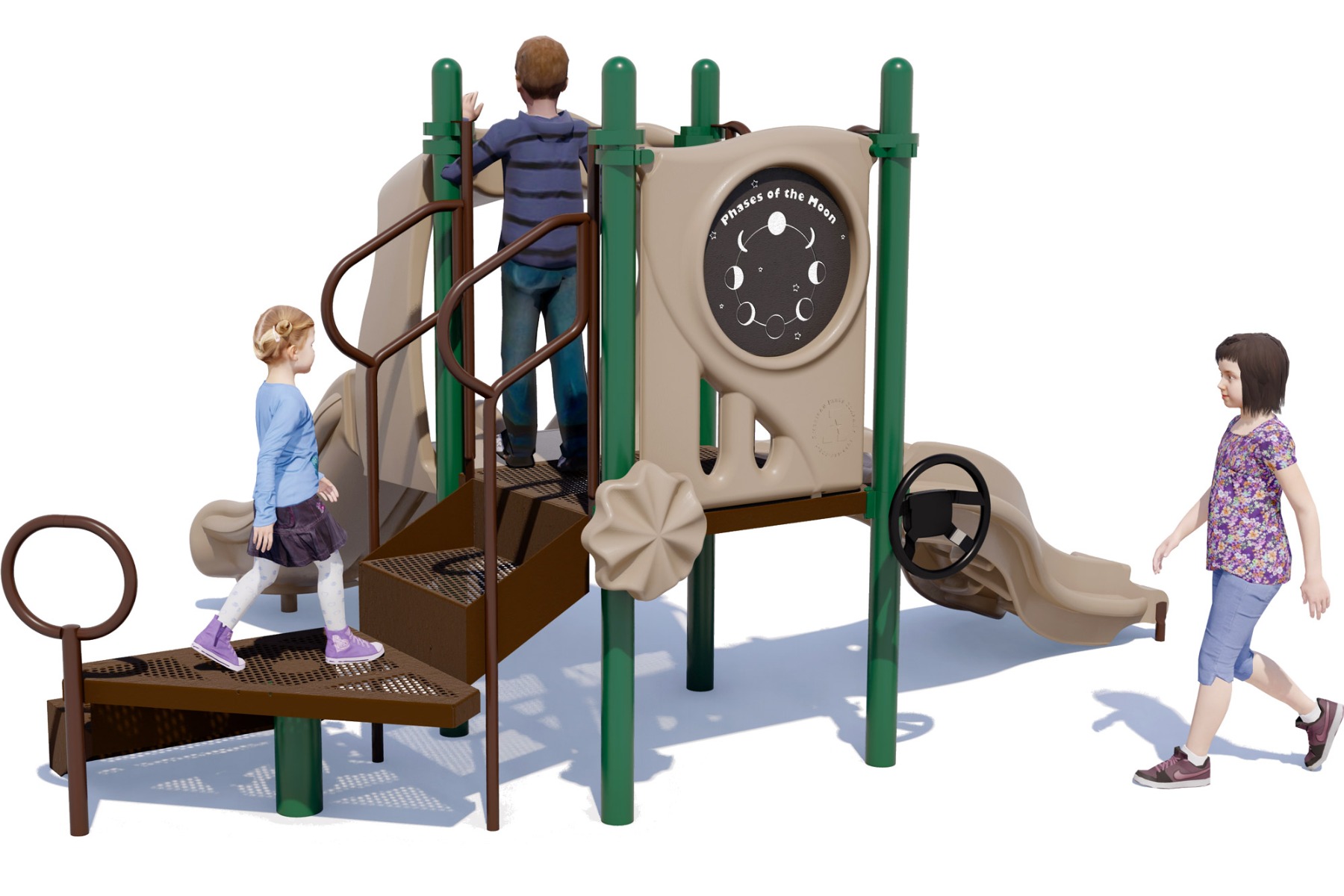 Magic Minnie Playground Structure - Natural Color Scheme - Back View