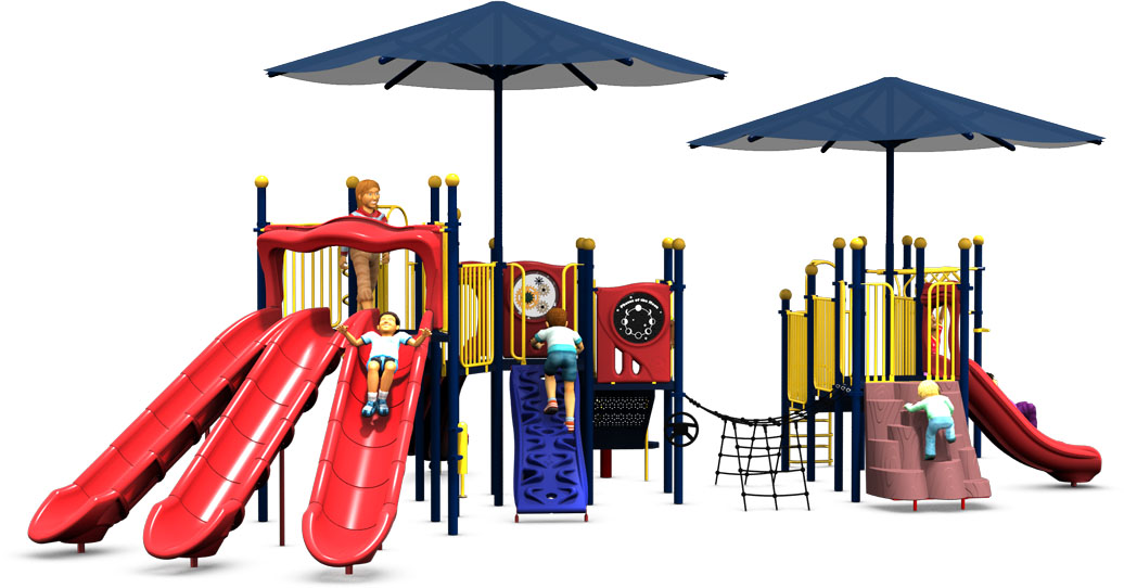 Super Shade - Commercial Play Structure - Primary Color Scheme - Front View