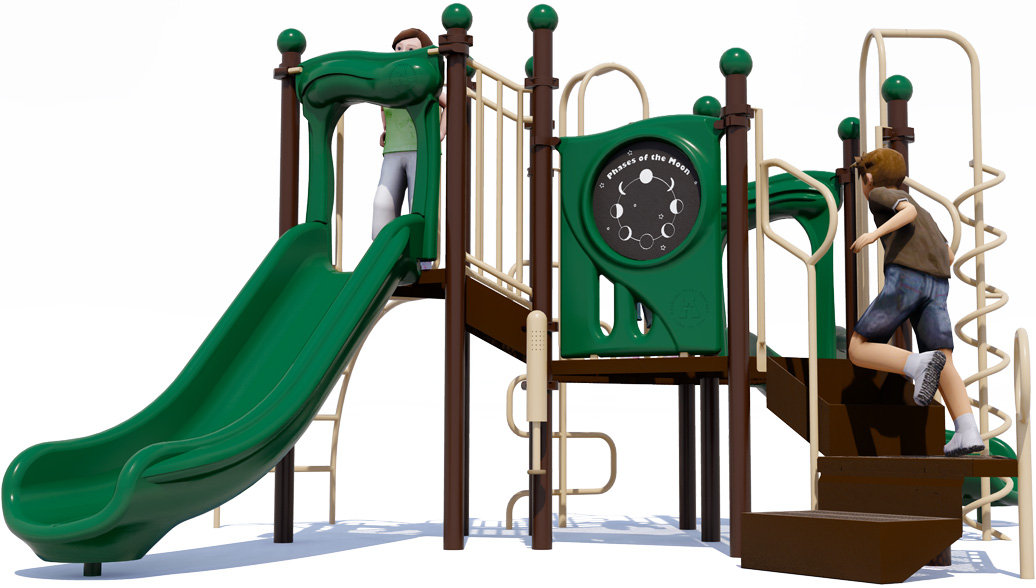 Game On Play Structure - Natural Color Scheme - Back View