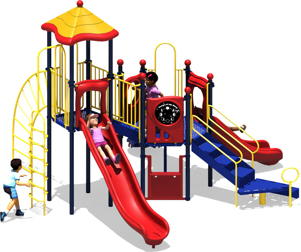 Central Station Play Structure - Primary Color Scheme - Back View