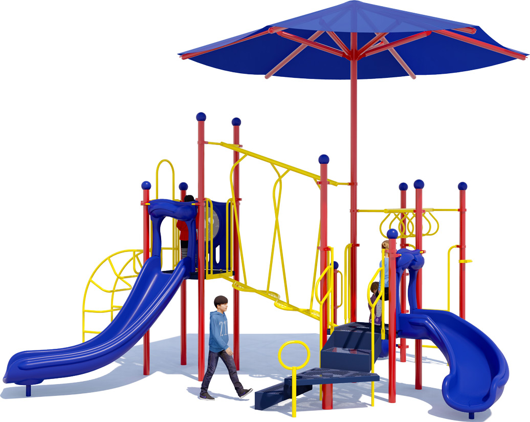 Wiggle Worm Play Structure - Primary Colors - Front View