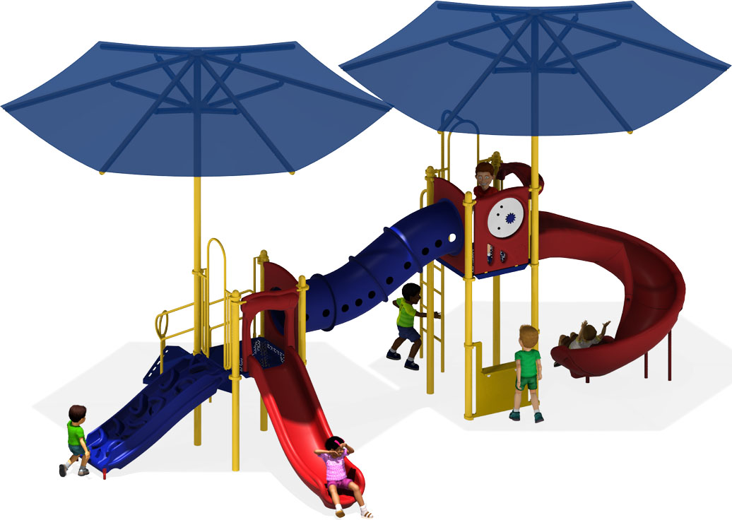 Munchkin Maze - Commercial Playground Equipment for schools, churches, & daycares - Primary Colors