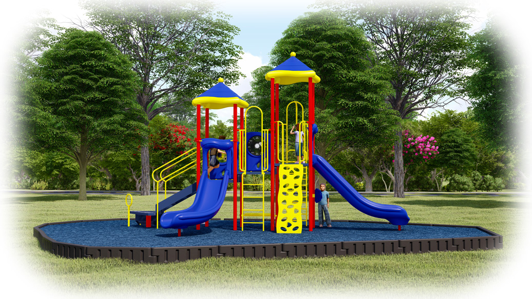 Head Start Playground Bundle - Primary Colors - Rubber Mulch