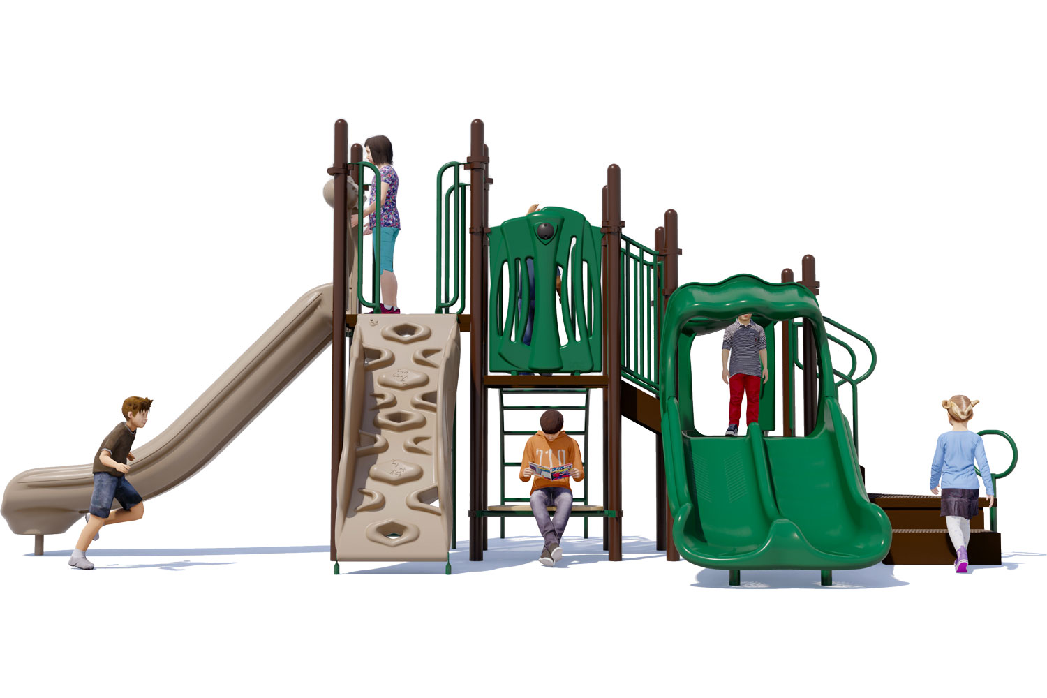 Bullseye Playground Structure - Front View - Natural | American Parks Company