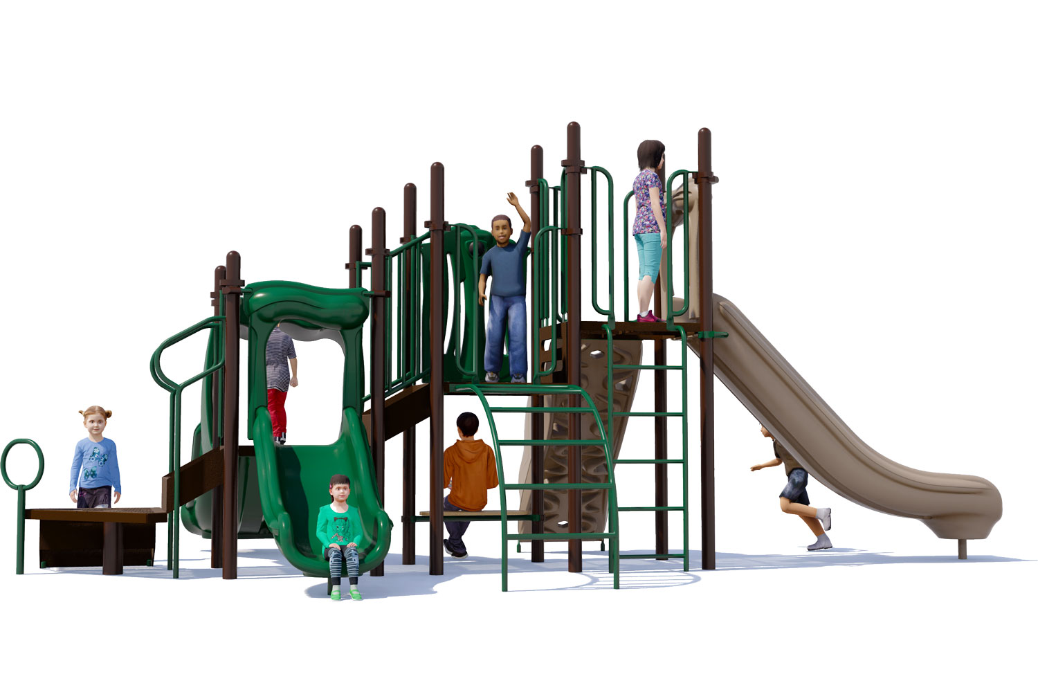 Bullseye Playground Structure - Rear View - Natural | American Parks Company