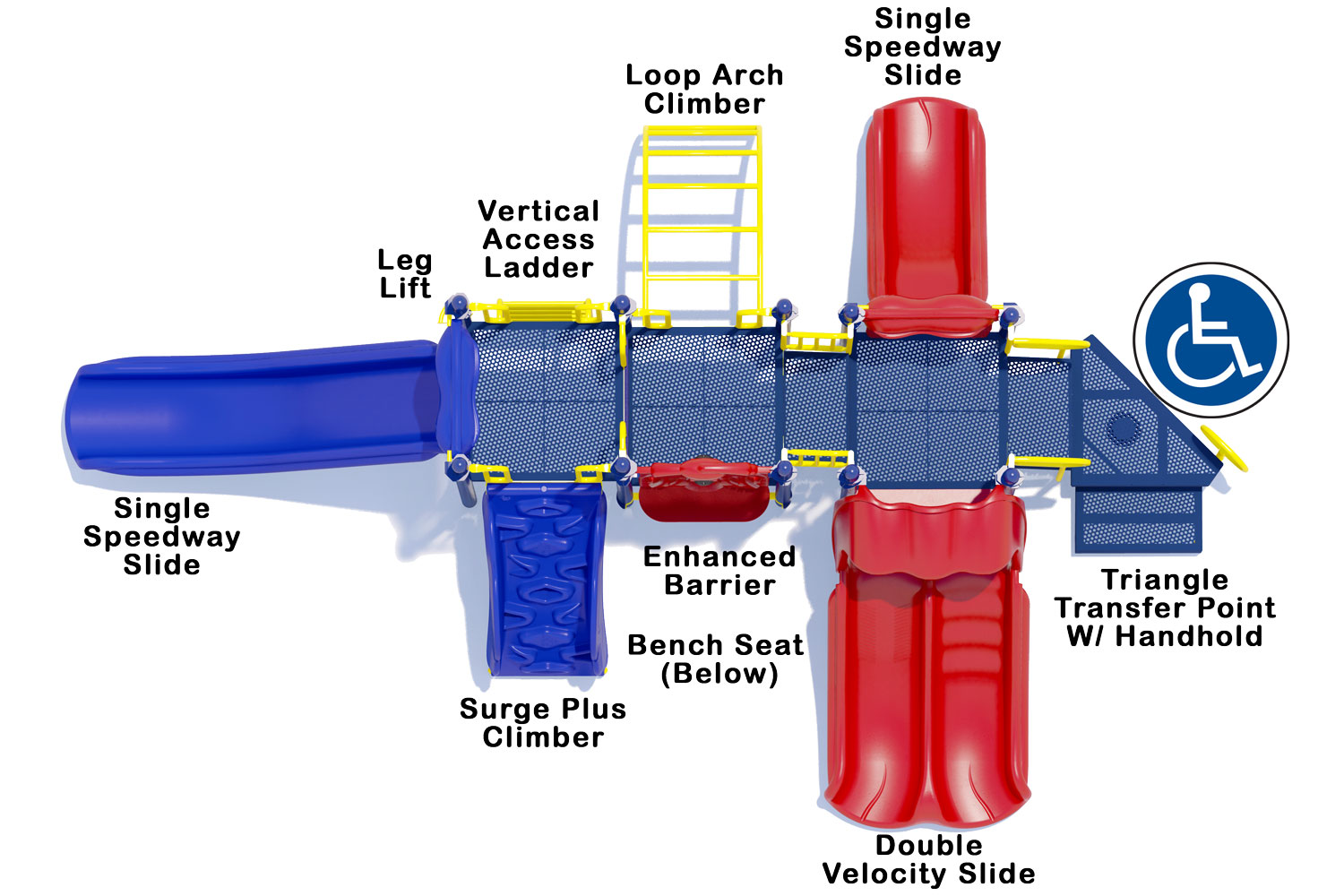 Bullseye Playground Structure - Top View - Primary | American Parks Company