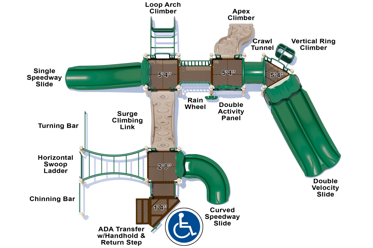 Cheer Delight - Top View - Natural Colors - Play Structure