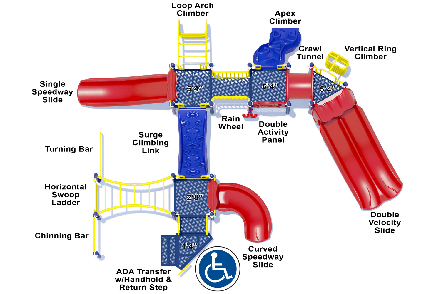 Cheer Delight - Top View - Primary Colors - Play Structure