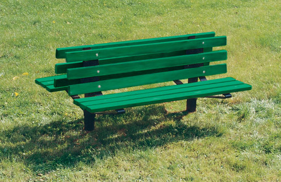 Bollard Style Double Sided Recycled Bench - Site Furnishings - American Parks Company