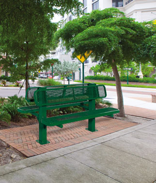 Bollard Style Double Sided Bench