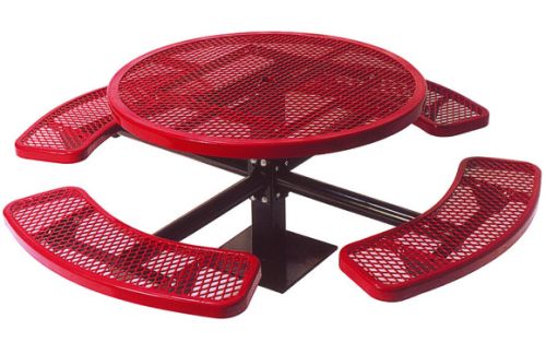Commercial Playground Equipment - 46" Round Single-Pedestal Picnic Table - Site Furnishings