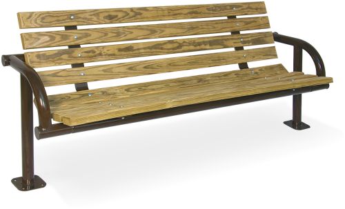 Single-Post Contour Wood Bench