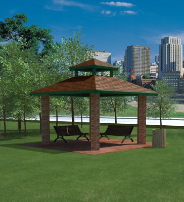 Double Tier Square Steel Shelter