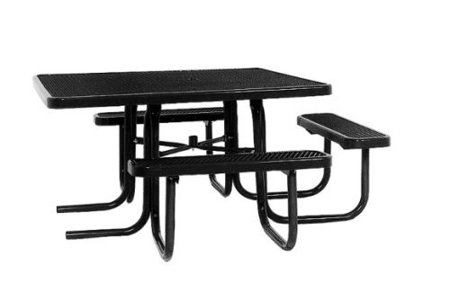 46" Square ADA Accessible Expanded Metal Picnic Table - Commercial Playground Equipment - Site Furnishings