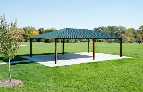 Single Tier Rectangular Hip Shelter - Commercial Playground Equipment - American Parks Company