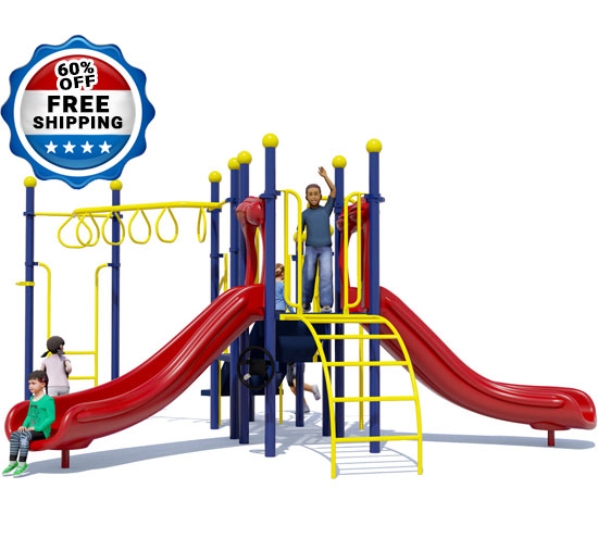 Jungle Jam Play Structure - Primary Colors - Front View