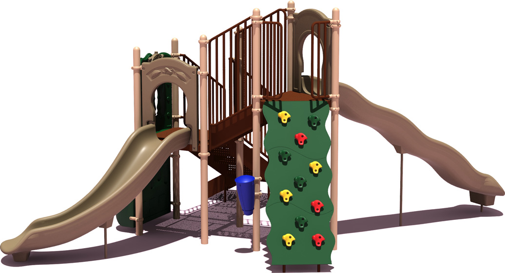 All-Star Budget Playground Equipment - Natural Color Scheme - Front View