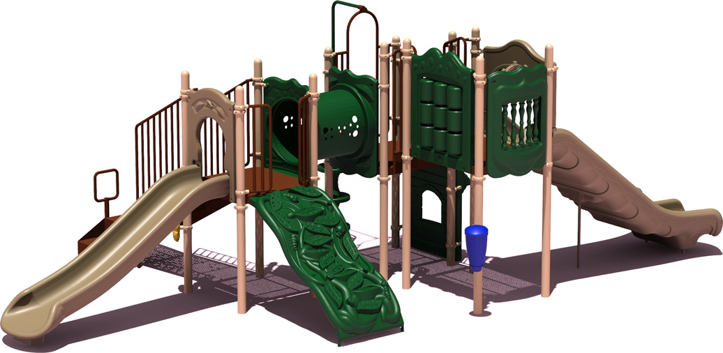 Home Plate Budget Play Structure - natural Color Scheme - Front View